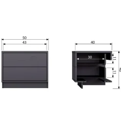 WOOOD TV meubel Finca Zwart - 50x40x40 cm