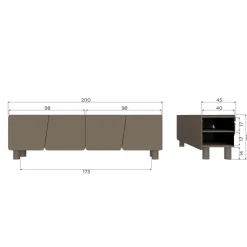 WOOOD TV-meubel Root Truffel Bruin - 200x58x45 cm