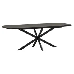 WOOOD Uitschuifbare Eettafel Arros Zwart - 180/220x90 cm