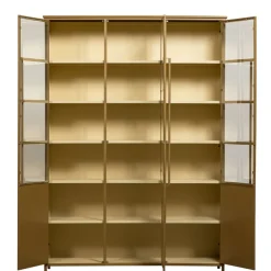 WOOOD Vitrinekast Exhibit XL Honinggeel - 142x200x44 cm