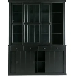 WOOOD Vitrinekast Lagos Zwart - 166x214x48 cm