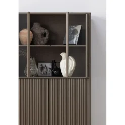 WOOOD Vitrinekast Nova Truffel - 102x172x40 cm