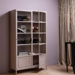 WOOOD Vitrinekast Ronja Roze - 110x189x43 cm
