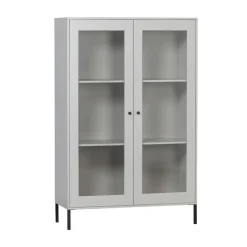 WOOOD Vitrinekast Xam Grijs - 100x155x40 cm