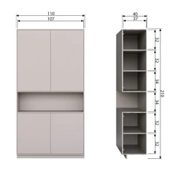 WOOOD Wandkast Finca Mist - 110x210x40 cm
