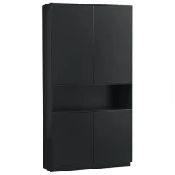 WOOOD Wandkast Finca Zwart - 110x210x40 cm