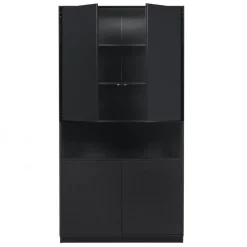 WOOOD Wandkast Finca Zwart - 110x210x40 cm