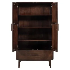 WOOOD Wandkast Liya Donkerbruin - 85x150x35 cm