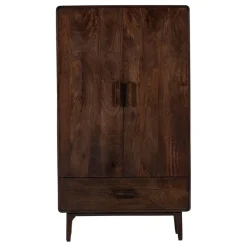 WOOOD Wandkast Liya Donkerbruin - 85x150x35 cm