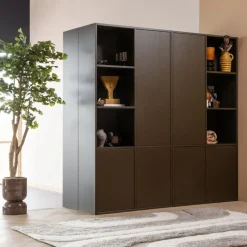 WOOOD Wandkast Meggy Rechts Middenbruin - 108x215x40 cm