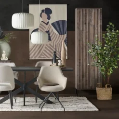 WOOOD Wandkast New Gravure Bruin - 60x210x42 cm