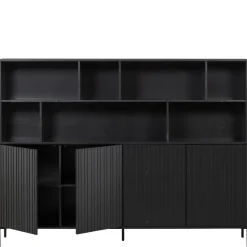 WOOOD Wandkast New Gravure Zwart - 200x150x44 cm