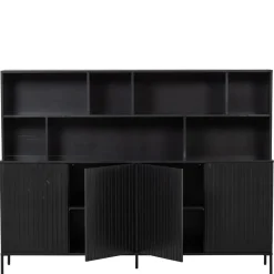 WOOOD Wandkast New Gravure Zwart - 200x150x44 cm