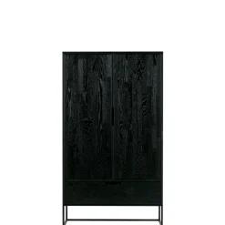 WOOOD Wandkast Silas Zwart - 85x149x36 cm