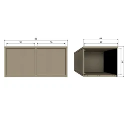 WOOOD Wandkast Turner Mud - 80x39x44 cm