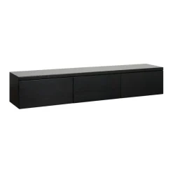 Zwevend TV-meubel Chester Zwart - 190x35x40 cm