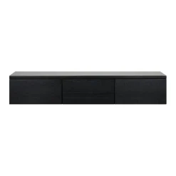 Zwevend TV-meubel Chester Zwart - 190x35x40 cm